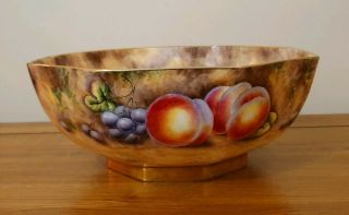 Very Rare Royal Worcester Artist Large Fruit Bowl - D.  R.  Bowkett -.