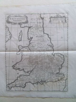 Britannia Saxonica Antique Map By Robert Morden Dated 1695 Camdens Britannica