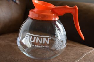 Rare Orange Bunn Decaf Glass Coffee Pot Decanter 12 cup 64 oz 2