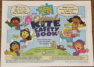 Puzzle Place 1996 Kite Safety Book Sce Southern California Edison Promo Fun Rare