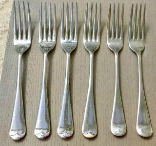 Vintage Forks Set Of 6 - All Chrome Plate Made In England - Old English Pattern