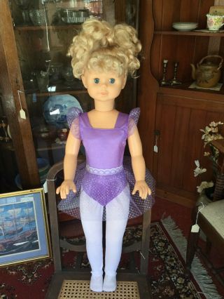 Vintage 1990 Cititoy Doll 30 " Blonde Hair & Blue Eyes Tutu & Tights