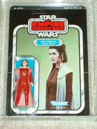 Vintage Star Wars 1980 Kenner Afa 75 Princess Leia Bespin Gown Esb Back Card Moc
