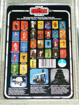 Vintage Star Wars 1980 Kenner AFA 75 PRINCESS LEIA BESPIN GOWN ESB BACK CARD MOC 2