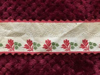 Rare Early 19th C.  Embroidered Silk Ribbon 115cm By 5.  5cm