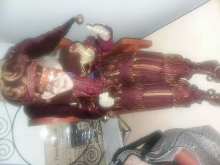 Rare Vintage Mardi Gras Jester Display Life Size Doll 58 "