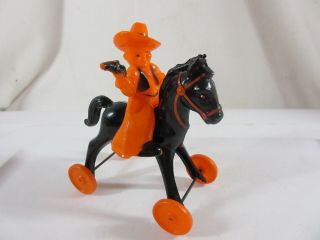Rare Rosbro Rosen Bros Cowboy & Horse Halloween Colors Candy Container Oklahoma