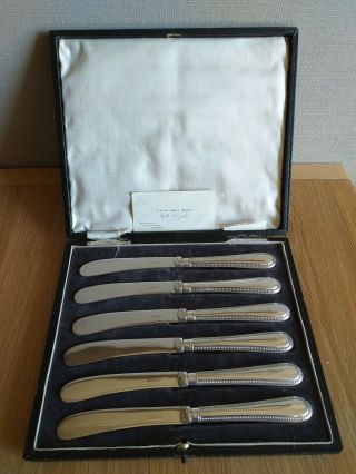 Set Of 6 Antique Silver Plated Butter Knives