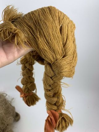 Vintage Doll Wigs (One Yarn Pigtails & One Curly Synthetic Hair) 2
