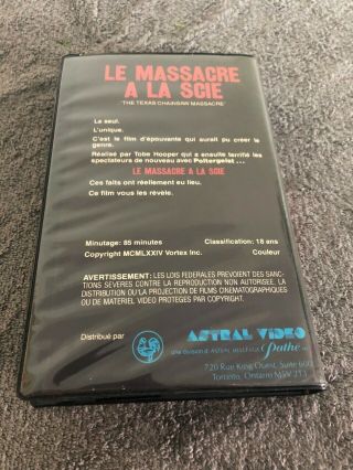 The Texas Chainsaw Massacre VHS Astral Video Rare Horror Big Clamshell Box RARE 3
