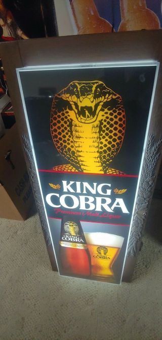 Rare Vintage King Cobra Premium Malt Liquor Lighted Sign
