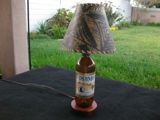 Vintage 1965 Primo Hawaiian Beer Glass Bottle Bar Lamp Light Sign Rare