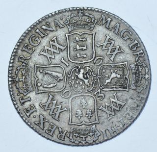 Extremely Rare 1693/ (inverted 2),  Shilling,  British Silver Coin William & Mary