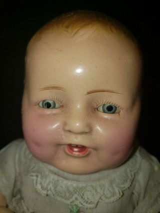 Baby Bubbles type UNMARKED Composition/Cloth doll 14 