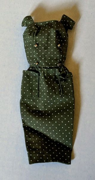 Pak Sheath With Gold Buttons 1962 Olive Green Dress Vintage Barbie Doll 60 