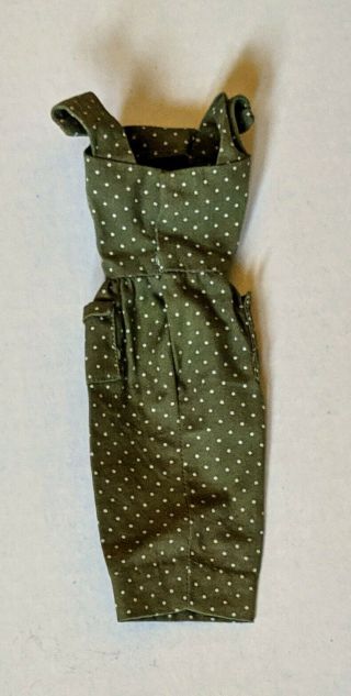 Pak Sheath with gold buttons 1962 Olive Green Dress Vintage Barbie doll 60 ' s 2