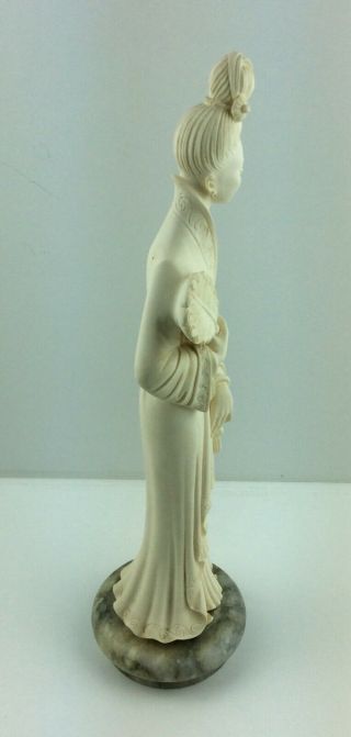 Vintage Carved Chinese Japanese Oriental Women Statue Figurine - Signed 3