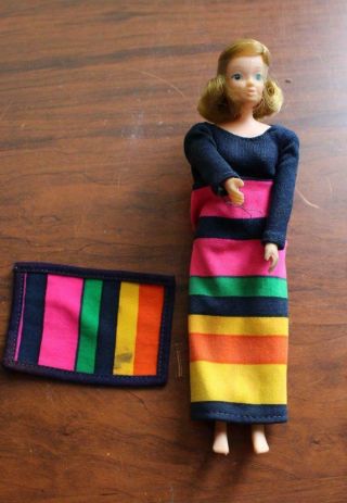 Vintage 1973 Kenner Jenny Jones Doll Striped Dress Rug