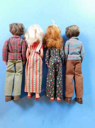 Vintage 1973 Set of 4 SunShine Family (2) Steve & (2) Stephenie dressed Dolls 3