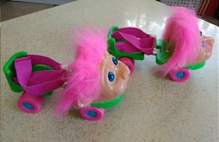 Vintage 92 Troll Doll TrollerSkate Roller Skates Adjustable Pink Hair 3