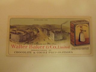 Antique Walter Baker & Co Bakers Chocolate Cocoa Advertising Trade Card 1800s 2