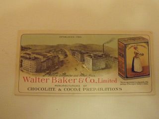 Antique Walter Baker & Co Bakers Chocolate Cocoa Advertising Trade Card 1800s 2 2
