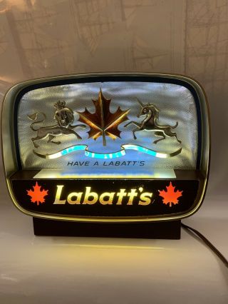 Rare Vintage Labatt’s Beer Lighted Color Scrolling Sign Born In Canada