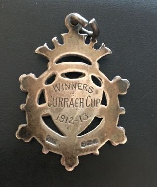 Antique Sterling Silver Curragh Cup Winners Medal 1912/13 James Fenton 1912
