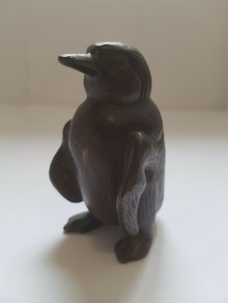 Antique Miniature Austrian Cold Painted Bronze Penguin