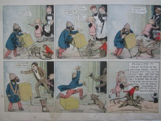 Old Antique 1903 - BUSTER BROWN - Acquires a Pet Monkey - CARTOON PRINTS 3