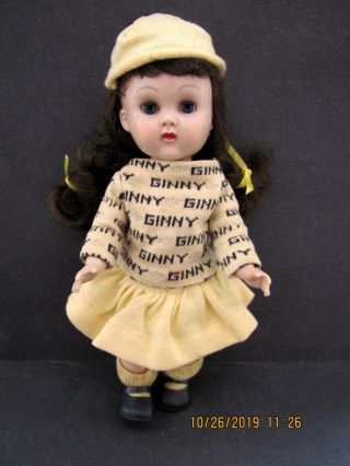 Vintage Brunette Vogue Ginny Walker Doll In Tagged Signature Outfit
