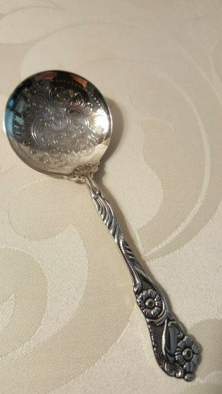 Silver Plate Nut Spoon By Nils - Johan In Sweden