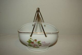 Vintage Strawberry Shortcake Porcelain Basket Trinket Dish 2