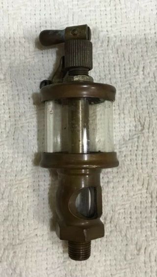 Antique/vintage Hit Miss Gas Steam Engine Brass Cylinder Oiler No.  0