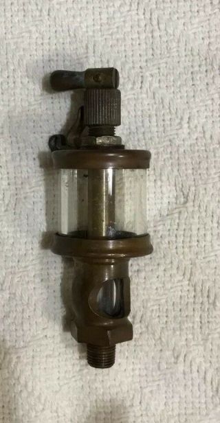 Antique/Vintage Hit Miss Gas Steam Engine Brass Cylinder Oiler No.  0 2