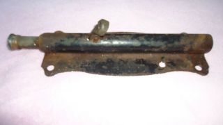 Antique Stanley Door Foot Latch Brass Tip Bolt Lock Latch 10.  5 "