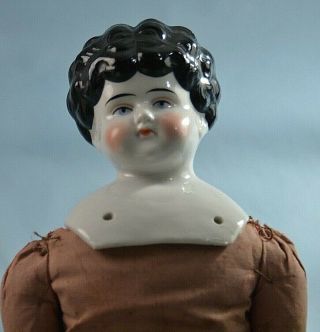 Antique 5.  5” German Girl Porcelain Chinahead Doll - Shoulderhead Only 3