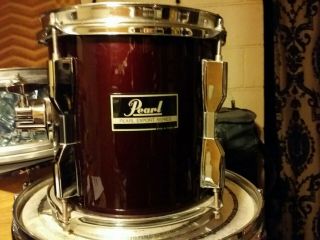 Rare Vintage 1990s Pearl Export 8 X 8 Tom Drum Burgundy Red