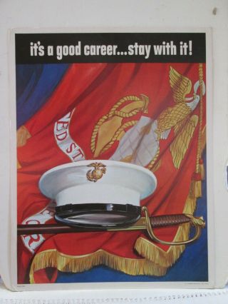 Rare Vintage 1966 Us Marine Core Recruitment Poster It 