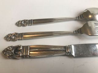 Vintage Royal Danish International Sterling Usa Spoon Fork Set 3 Knife Stainless