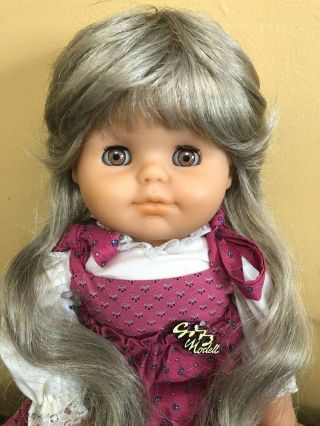 Gotz Puppe Soft Bodied Modell Doll 18” Silver/blond Hair Amber Eyes