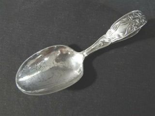 Antique Art Nouveau Little Bo Peep Sterling Silver Loop Handle Baby Spoon