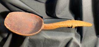 Large 12.  5 " Hand Carved 18th/19th C.  Wooden Spoon