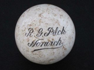 Antique Ceramic Bowling Ball Lawn Bowls Jack By R G Pilch Of Norwich 1900 C
