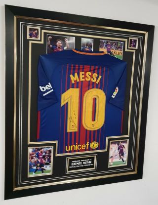 Rare Lionel Messi Of Barcelona Signed Shirt Autographed Jersey