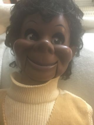 Vintage Eegee 1973 Black Lester Puppet Ventriloquist Doll