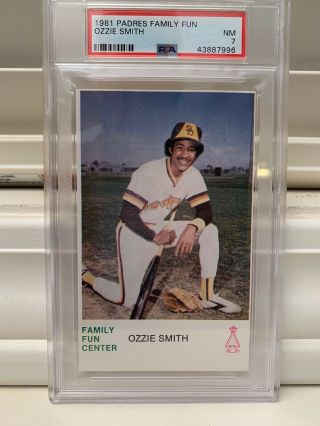 1981 Padres Family Fun Center Ozzie Smith Psa 7 Hof Pop 3 None Higher Rare
