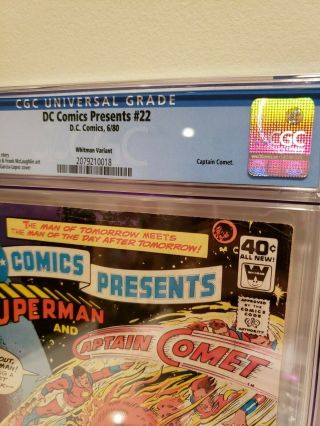 DC Comics Presents 22 CGC 5.  5 1980 Whitman Variant Captain Comet ULTRA RARE vhtf 2