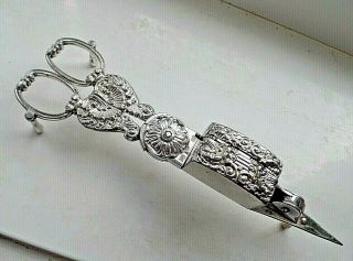 Georgian 19th Century Close Silver Plate Candle Snuffer Wick Trimmers Warranted