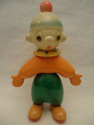 Old Vintage Rare Celluloid Russian Ussr Clown Doll Toy - 38cm